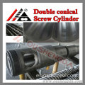 Barril cónico de doble tornillo 80/156 para perfiles wpc / tornillo cilíndrico de plástico